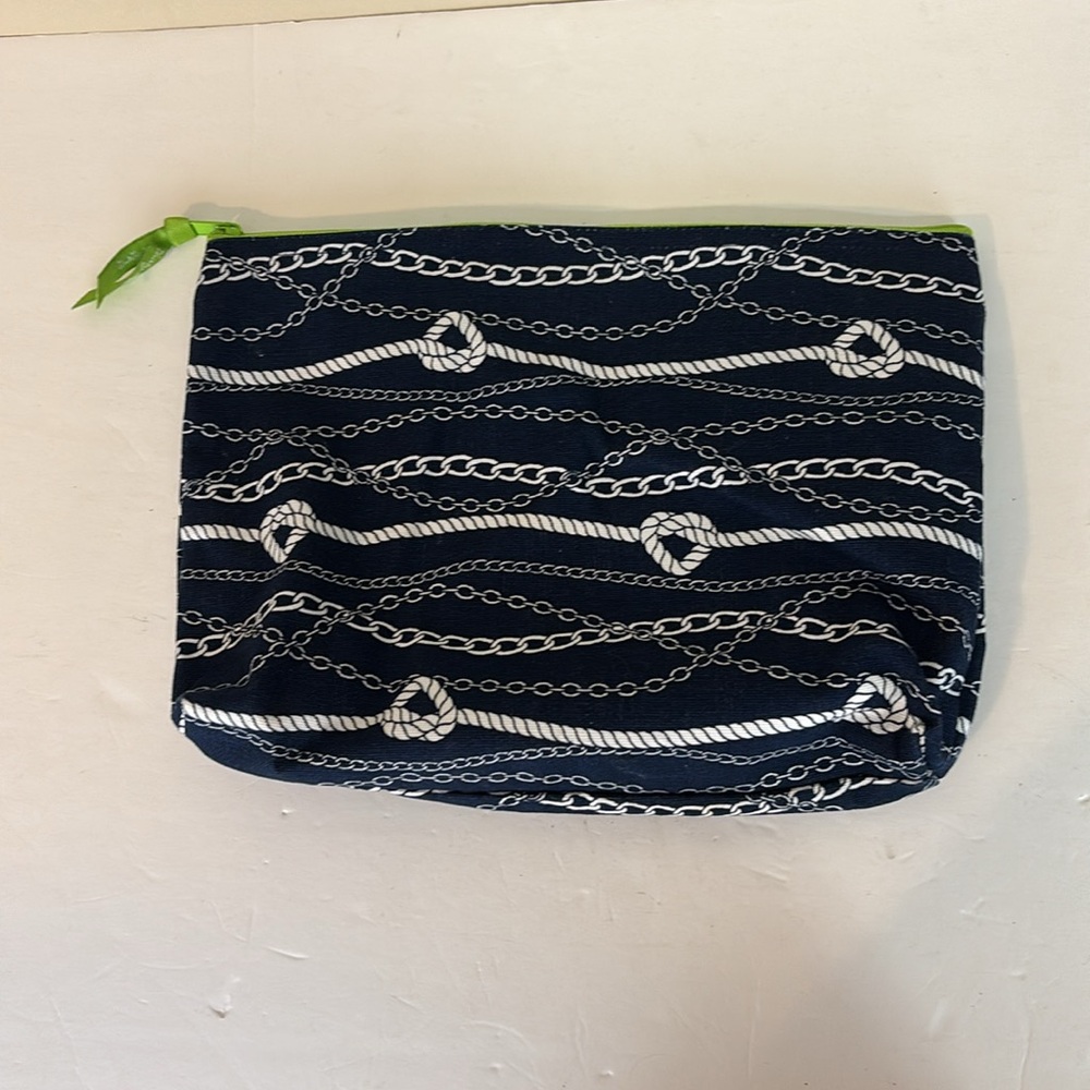 Nautical Chains Ahoy Large  Navy Zippered Pouch by Thirty-One